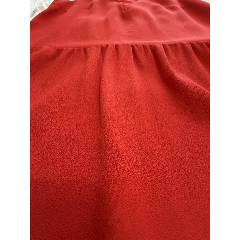 Sézane Red Lace Back Dress Quiet Luxury French Chic Coquette Elegant 36 Sm - Picture 11 of 16